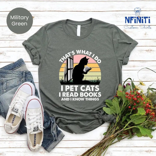 Cat T-shirts, Cat And Book Shirt, Book Lover Shirt, Bookseller Shirts, Cat Book Shirt, Cat Lover Shirt, Reading Shirts, Bookworm Gifts style 02