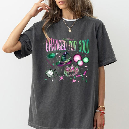 Changed for Good Shirt Comfort Colors, Pink Goes Good with Green Unhinged Unisex T-Shirt, Witchy Halloween Gifts, Casual Womenswear