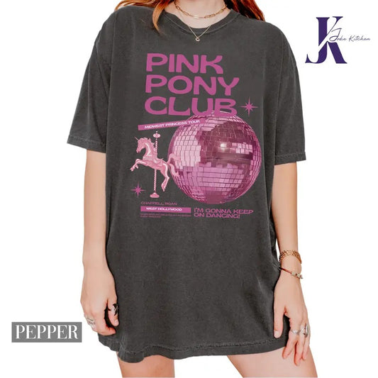 Chappell Roan T-Shirt,Pink Pony Club Comfort Colors Shirt, Pink Pony Girl Tee, Midwest Princess Tour Shirt, Sapphic Lesbian Shirts