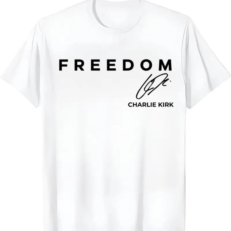 Charlie Kirk Freedom T-shirt, Tribute Memorial Pullover, American Hero Signature Shirt, Patriotic Activism Apparel, Unisex Streetwear, Political Freedom Graphic Sweater for Men and Women