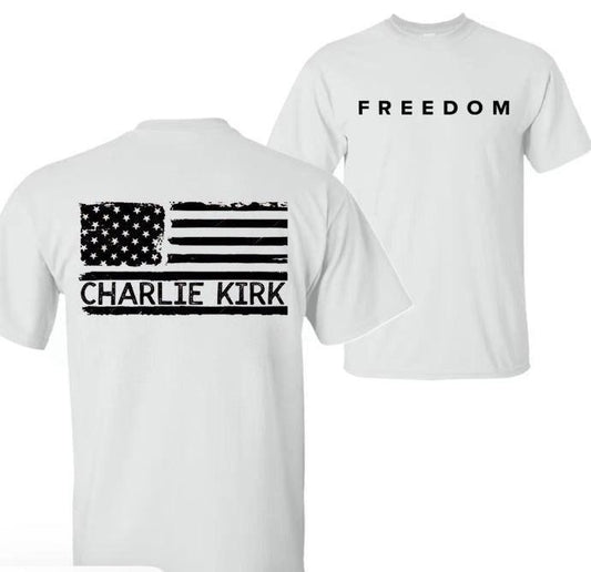 Charlie Kirk T-shirt - Freedom Classic Cotton Shirt 100% Premium Material Regular Fit Casual