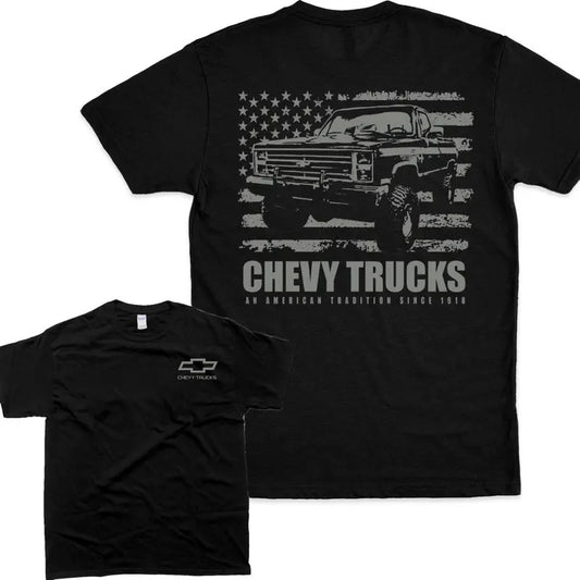Chevy Trucks T-shirt - Classic American Truck Design for Country Fans, Gift For Men Top Casual