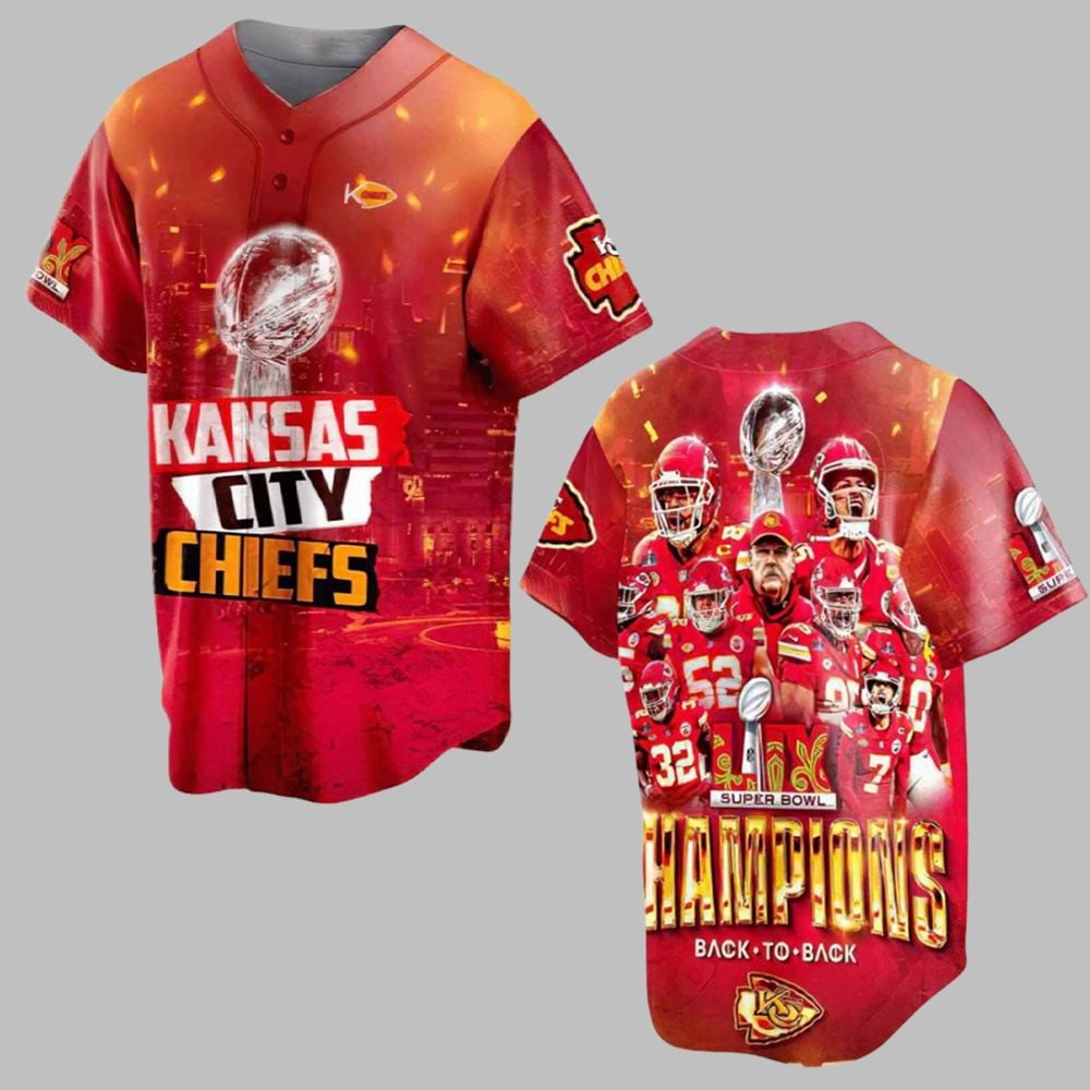 Chiefs Back To Back Super Bowl LIX Champions 2025 Baseball Jersey - Grishko.com