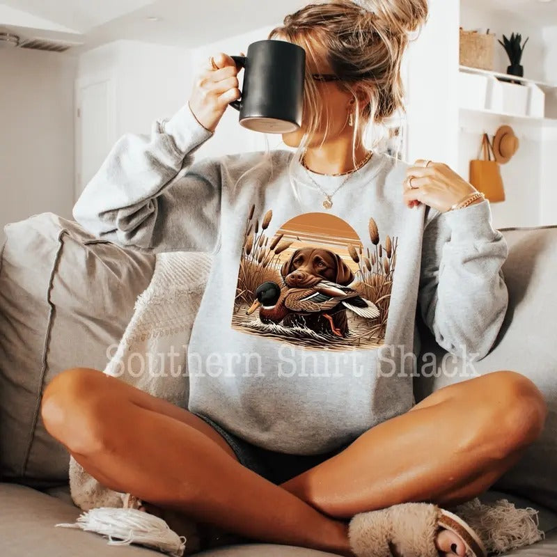 Chocolate Lab Duck Season sweatshirt