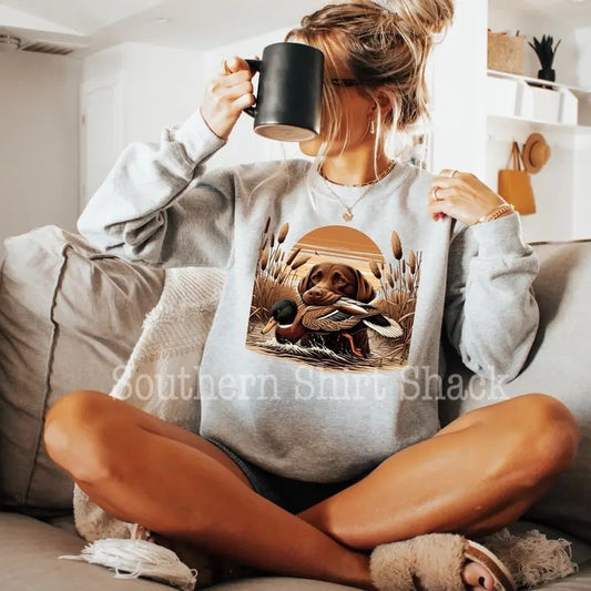 Chocolate Lab Duck Season sweatshirt