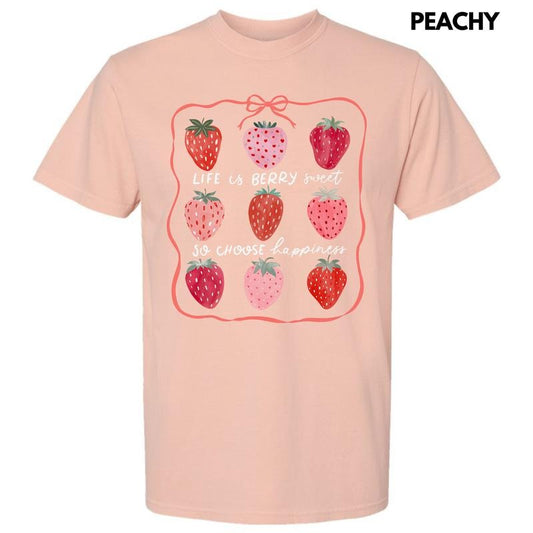 Choose Happiness Strawberry Collage Comfort Colors T-Shirt 'NLB'