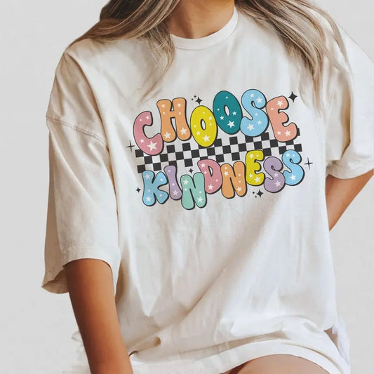 Choose Kindness Shirt Gift For Teacher, Back To School Teacher Shirt, Motivational Tee, Be Kind School Shirt, Checkered Shirt, Elementary Team Teacher Tee, Pre K Teacher, Be Kind Teacher, Back to School Gift, Elementary School Teacher Tee, Women Top