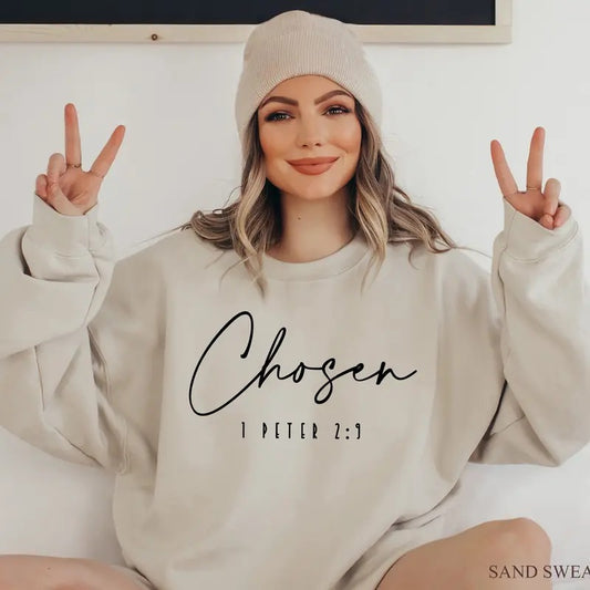 Chosen 1 Peter 29 Sweatshirt Chosen Hoodie Christian Hoodies For Women Christian Apparel Christian Clothing G5016 TK43GD