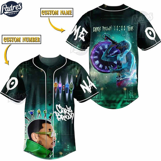Chris Brown 11:11 Tour Custom Baseball Jersey - Padres Jersey Oasis: Elevate Your Baseball Style Game