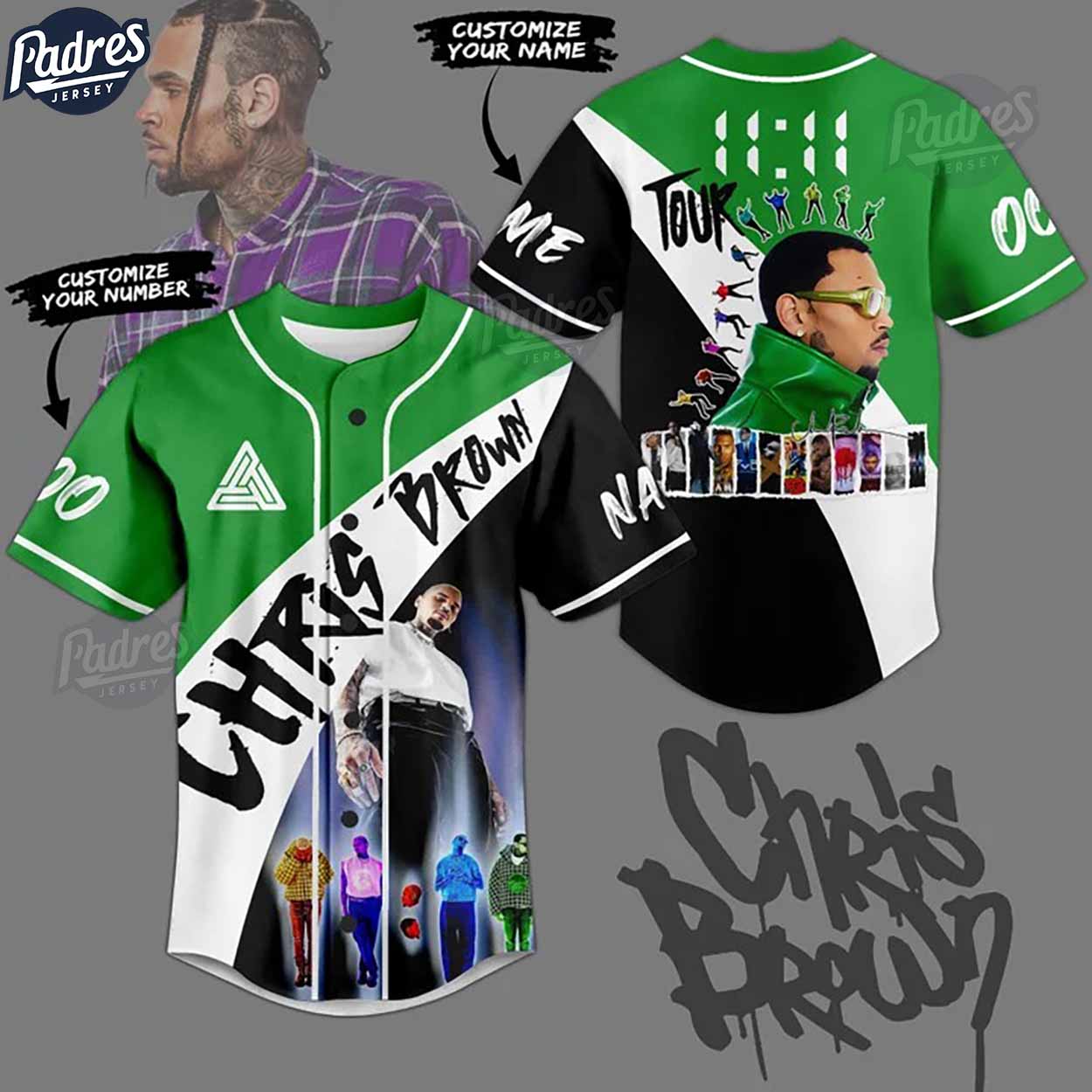 Chris Brown Tour Custom Baseball Jersey Style - Padres Jersey Oasis: Elevate Your Baseball Style Game