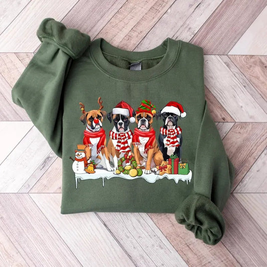 Christmas Boxer Dog Sweatshirt, Christmas Shirt, Boxer Shirt, Dog Christmas Shirt, Boxer Lover Shirt, Dog Mom Shirt, Boxer Dog Gift Sweater