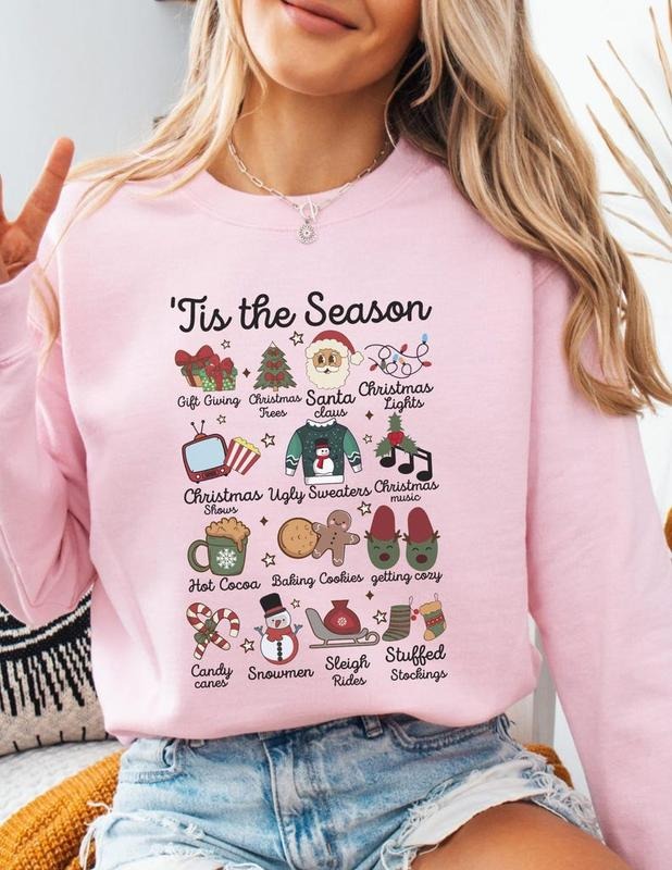 Christmas Crewneck Women Christmas Season Sweatshirt Tis The Season Womens Sweatshirt Christmas Season Shirt Cozy Christmas Season Gift Cozy