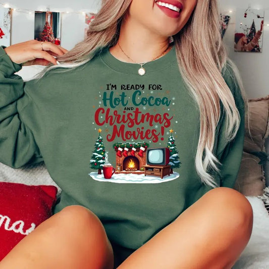 Christmas Hot Cocoa Sweater, Christmas Cute Sweatshirt, Hot Cocoa Sweatshirt, Winter Cute Sweater, Cute Gift For Her, Christmas Sweater