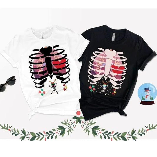 Christmas Maternity Shirt, Skeleton Maternity Shirt, Baby Announcement, Pregnancy Reveal Tee, Gift for Pregnant, Pregnant Gift, New Mom Tee