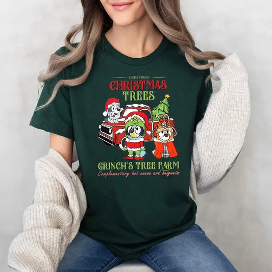 Christmas Tree Farm Cute Dog Family Shirt, Cute Dog Christmas Shirt, Family Matching Christmas T Shirts , Cute Cartoon Christmas Shirts, Christmas family tee, Christmas Vibes Shirt,  Dog Lover Shirt, Dog Mom Shirt