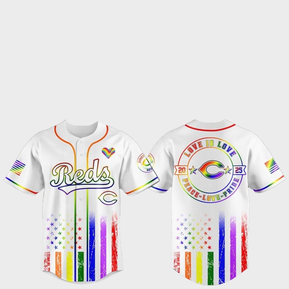 Cincinnati Reds Pride Month Love Is Love 2025 Jersey - Grishko.com
