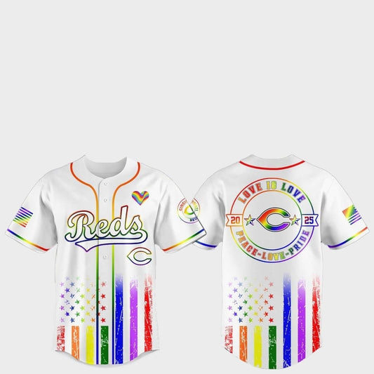 Cincinnati Reds Pride Month Love Is Love 2025 Jersey - Grishko.com