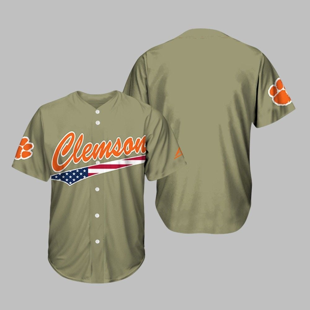 2025 Clemson Baseball Military Jersey - Grishko.com