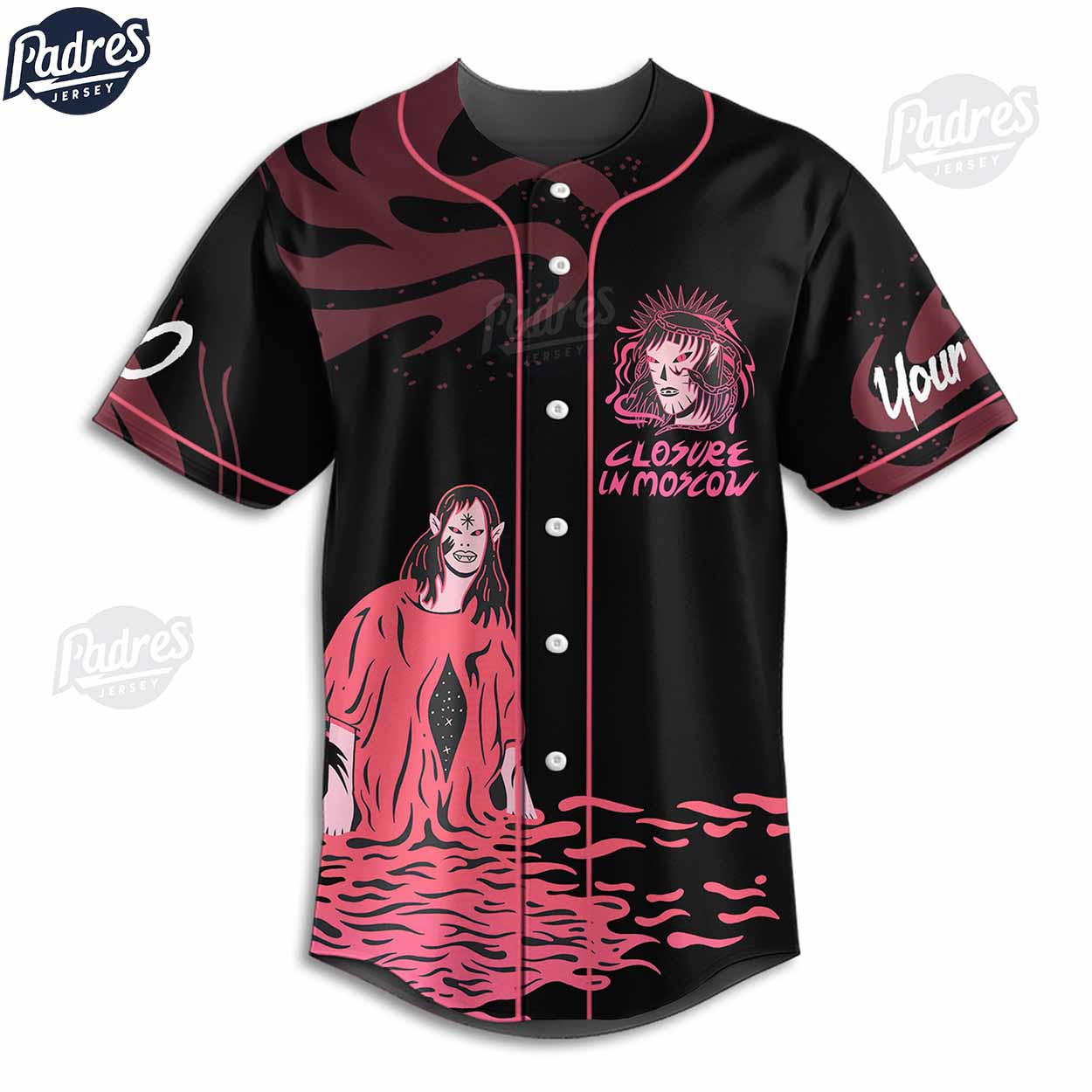 Closure In Moscow Band Soft Hell Usa Tour 2024 Custom BaseBall Jersey Shirt - Padres Jersey Oasis: Elevate Your Baseball Style Game