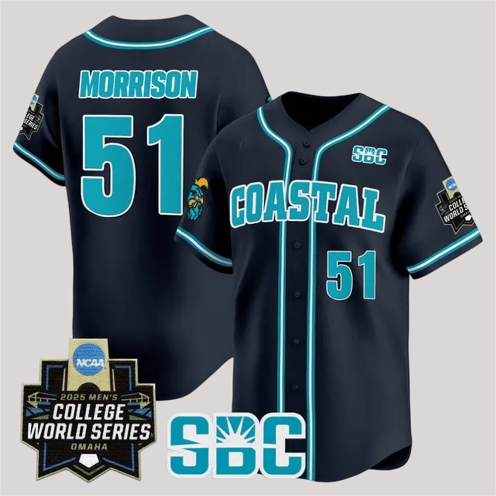 Coastal Carolina Morrison 2025 College World Series Jersey - Grishko.com