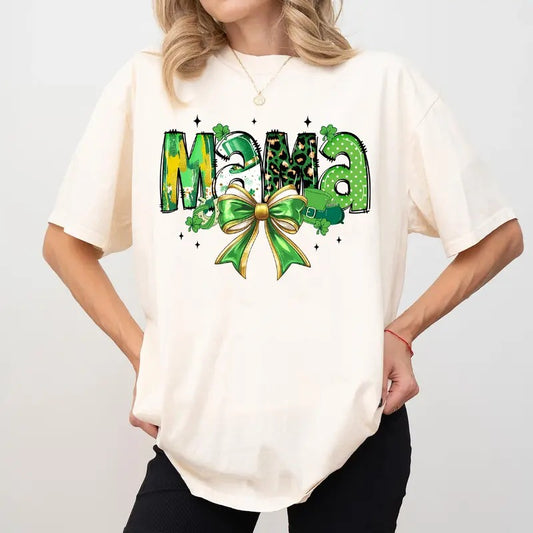 Comfort Colors Mama Patrick's Day Shirt, St Patrick's Day Mom Gift, Mama Coquette Shirt, New Mom Gift