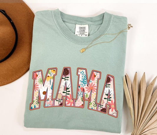 Comfort Colors Vintage floral Mama t-shirt, Mama T-Shirt, Strong Woman Shirt, Gift For Mothers Day, Women's T-Shirt