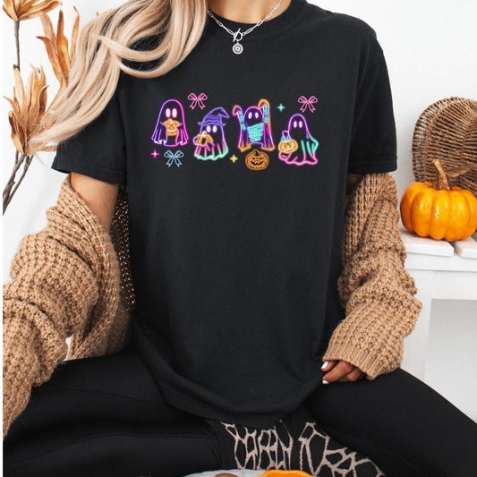 Comfort Colors Women's Graphic T-Shirt - Neon Halloween Prints - Womenswear, Top