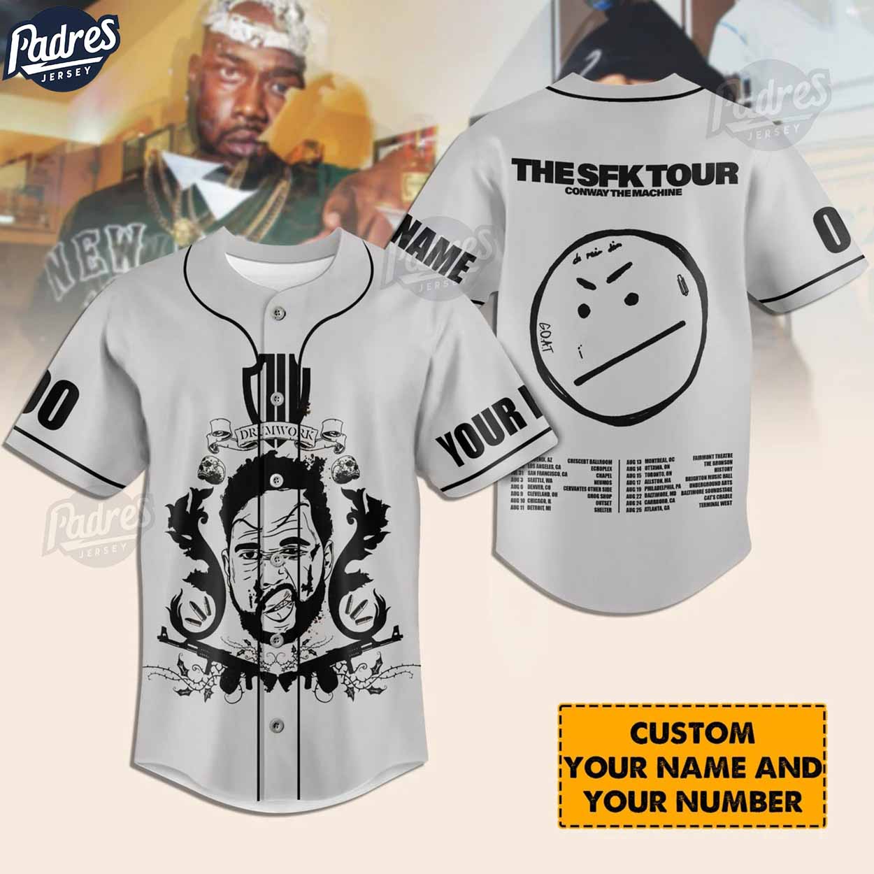 Conway The Machine Tour 2024 Custom Baseball Jersey Style - Padres Jersey Oasis: Elevate Your Baseball Style Game