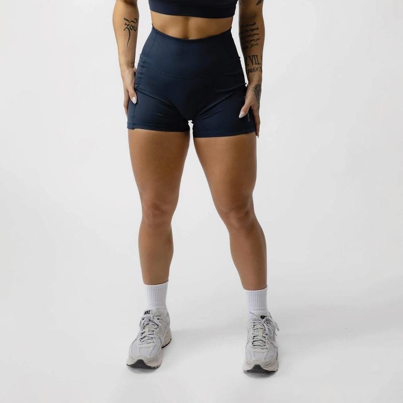 Cool Fabric Women's Victory Shorts - Midnight Navy, Plain Pattern, Summer Season