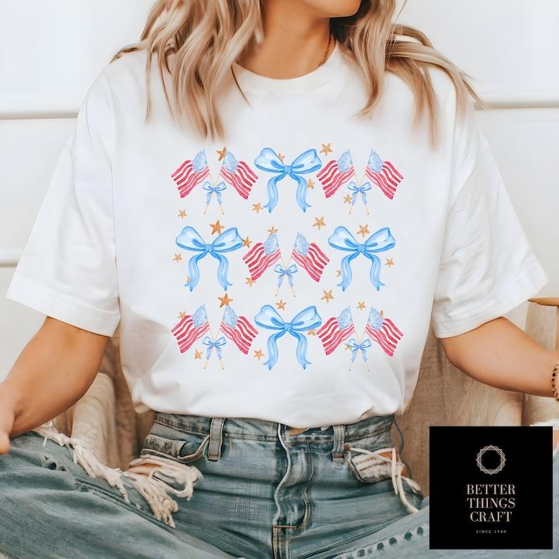 Coquette 4th Of July Shirt Independence Day Shirt Usa Shirt Retro 4th Of July Shirt Coquette Bow Shirt 4th Of July Tee Patriotic Shirt  T-shirt, sweater and Hoodie