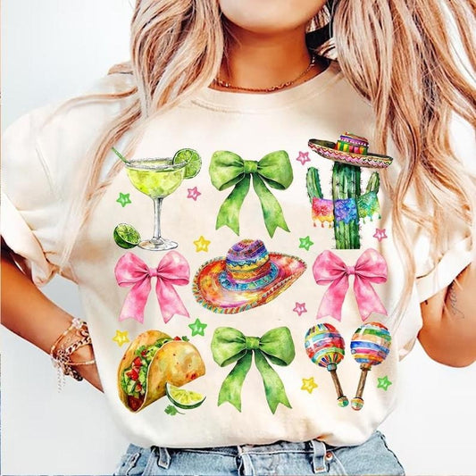 Coquette Cinco De Mayo Preppy Fiesta Mexican Tequila Margarita T-Shirt