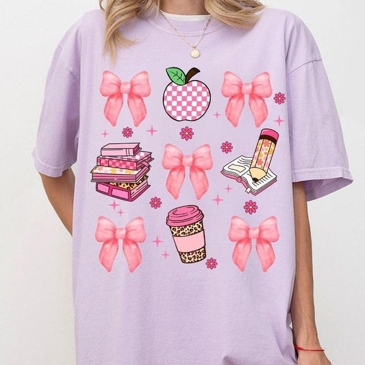 Coquette Teacher Comfort Shirt, Retro Teacher Shirt, Back To School Teacher Tee, Teacher Appreciation Gifts, Teacher Birthday Gifts, New Teacher Gift, Retro Teacher Tee, Kindergarten Teacher, 1st Grade Teacher, Teacher Women Top