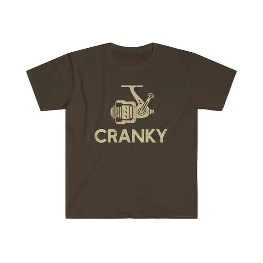 Cranky T-shirt, Funny Fishing Shirt, Fishing Reel Tee, Fisherman Gift, Fisher Man Tee, Fishing Dad Gift, Fish Lover Unisex Heavy Cotton Tee