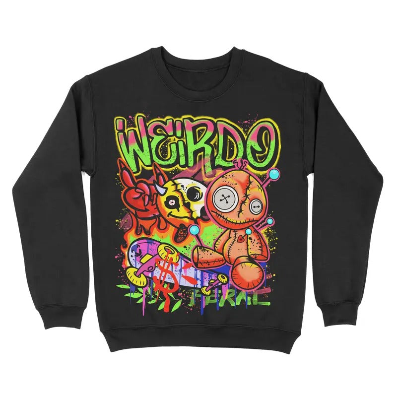 Crewneck Sweatshirt - Weirdo, Halloween, Fall, Spooky Sweatshirt, Funny Graphic