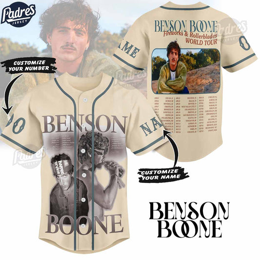 Custom Benson Boone World Tour Baseball Jersey - Padres Jersey Oasis: Elevate Your Baseball Style Game