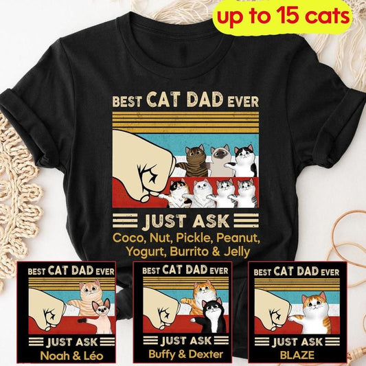 Custom Best Cat Dad Ever T-shirt, Cat Fathers Shirt, Custom Cat Breed Shirt, Personalized Gift For Cat Dad Papa, Father's Day Gift,Cat Owners Shirt