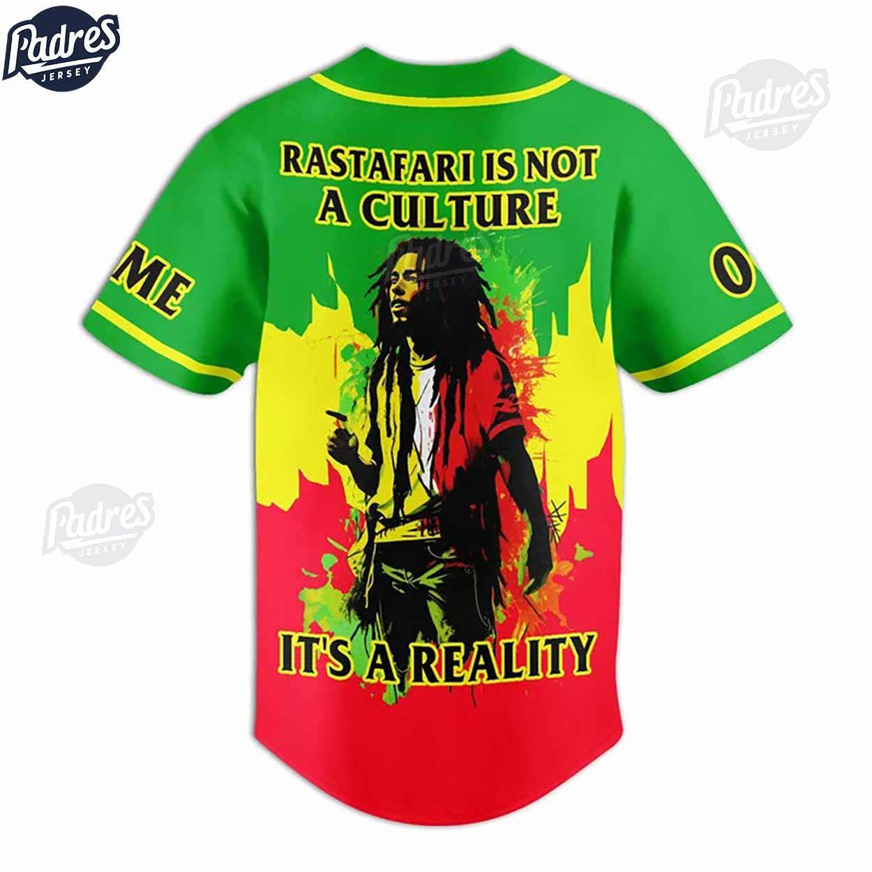 Custom Bob Marley Rastafari Is Not A Culture It's A Reality Baseball Jersey - Padres Jersey Oasis: Elevate Your Baseball Style Game