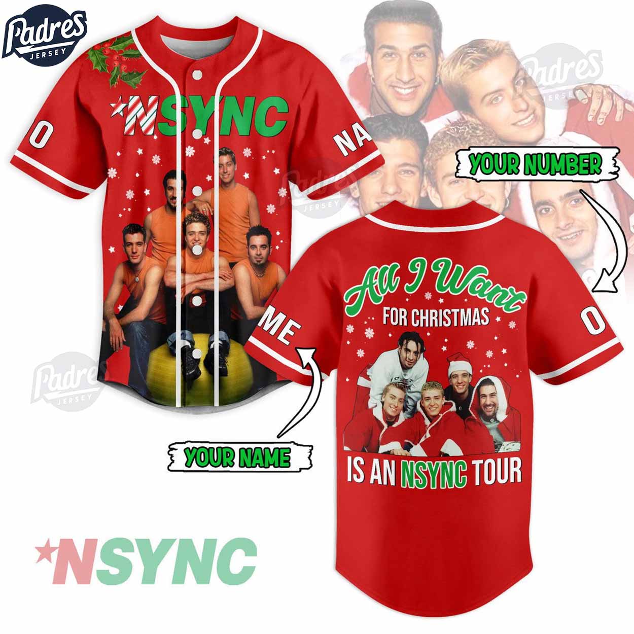 Custom Christmas NSYNC Tour Baseball Jersey - Padres Jersey Oasis: Elevate Your Baseball Style Game