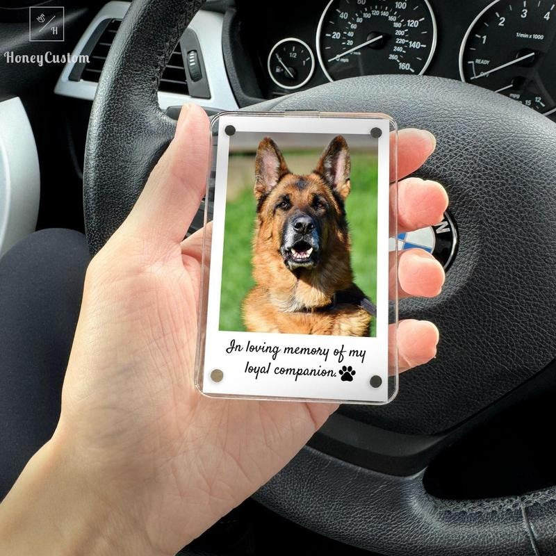 Custom Dog Photo Car Visor Clip, Personalized Dog Sympathy Gift, Pet Loss Memorial, Pet Remembrance Keepsake, Dog Memorial Gift for Car