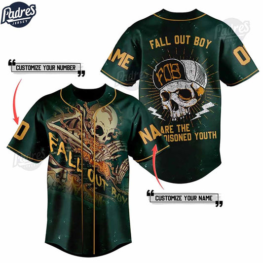 Custom Fall Out Boy We Are The Poisoned Youth Baseball Jersey - Padres Jersey Oasis: Elevate Your Baseball Style Game