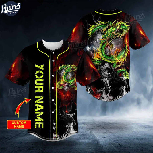 Custom Green Dragon Norse Mythology Skull Baseball Jersey - Padres Jersey Oasis: Elevate Your Baseball Style Game