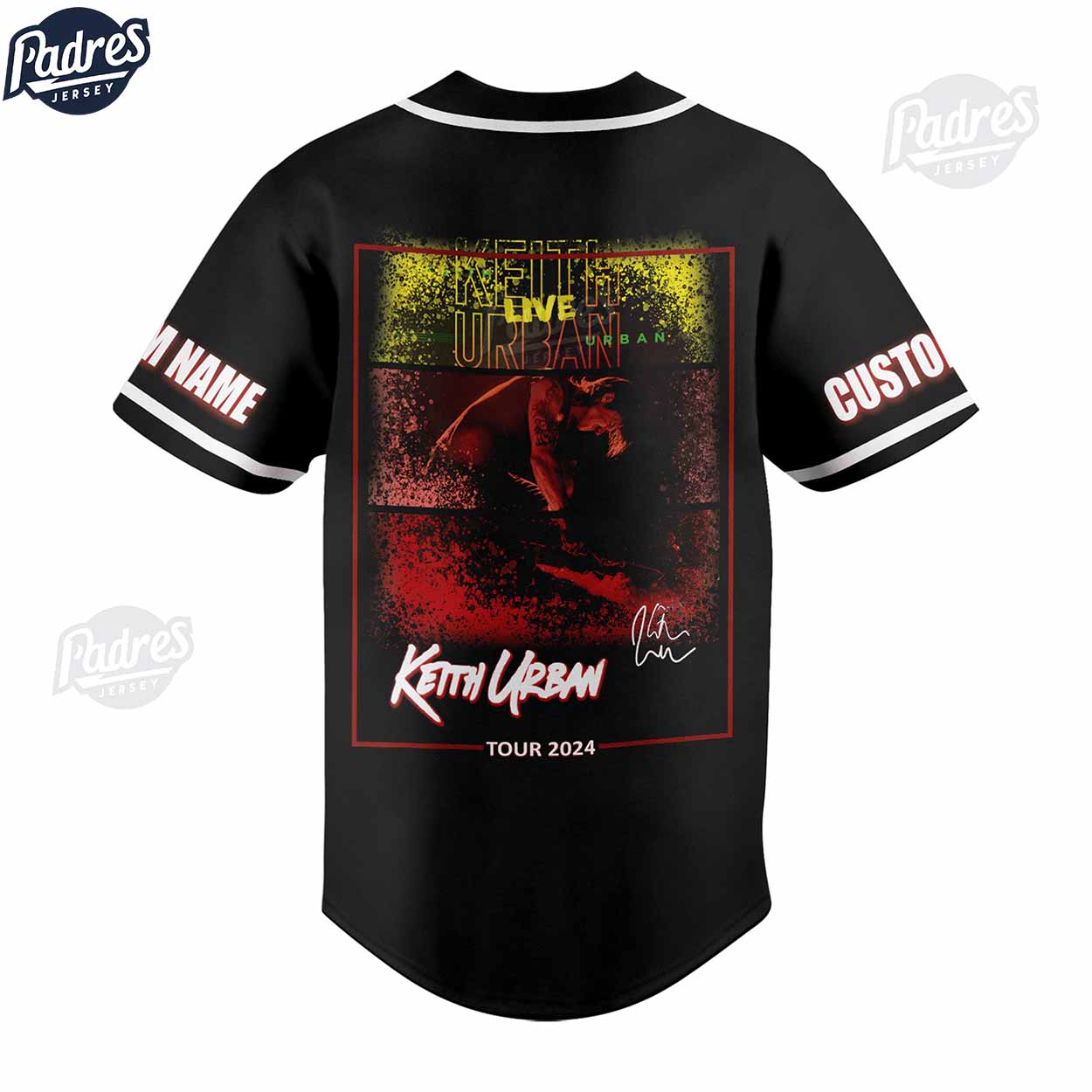 Custom Keith Urban Tour 2024 Baseball Jersey - Padres Jersey Oasis: Elevate Your Baseball Style Game
