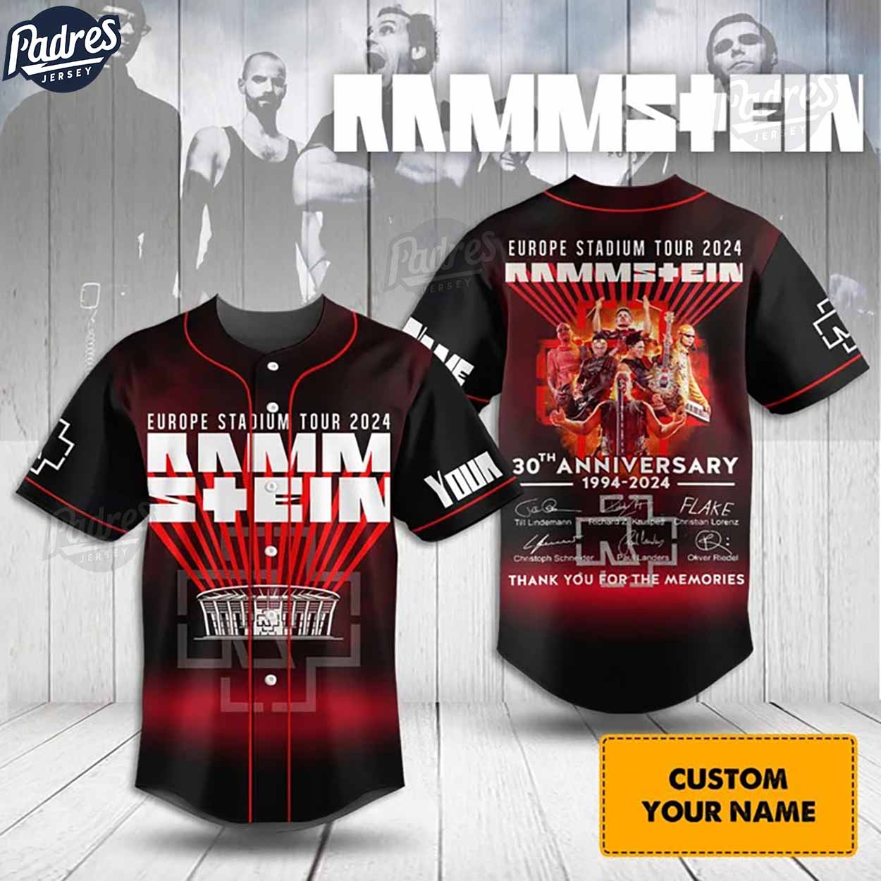 Custom Music Erproada Stadium Tour 2024 Rammstein Baseball Jersey - Padres Jersey Oasis: Elevate Your Baseball Style Game