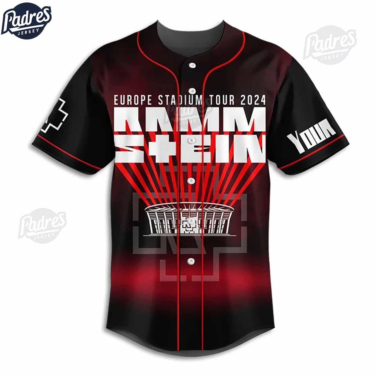 Custom Music Erproada Stadium Tour 2024 Rammstein Baseball Jersey - Padres Jersey Oasis: Elevate Your Baseball Style Game