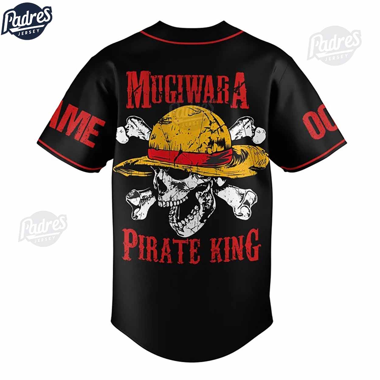 Custom One Piece Mugiwara Pirate King Black Baseball Jersey - Padres Jersey Oasis: Elevate Your Baseball Style Game
