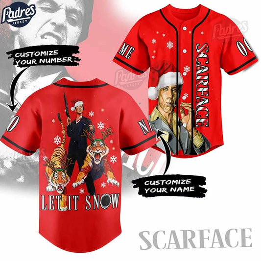 Custom Scarlet Let It Snow Christmas Baseball Jersey - Padres Jersey Oasis: Elevate Your Baseball Style Game