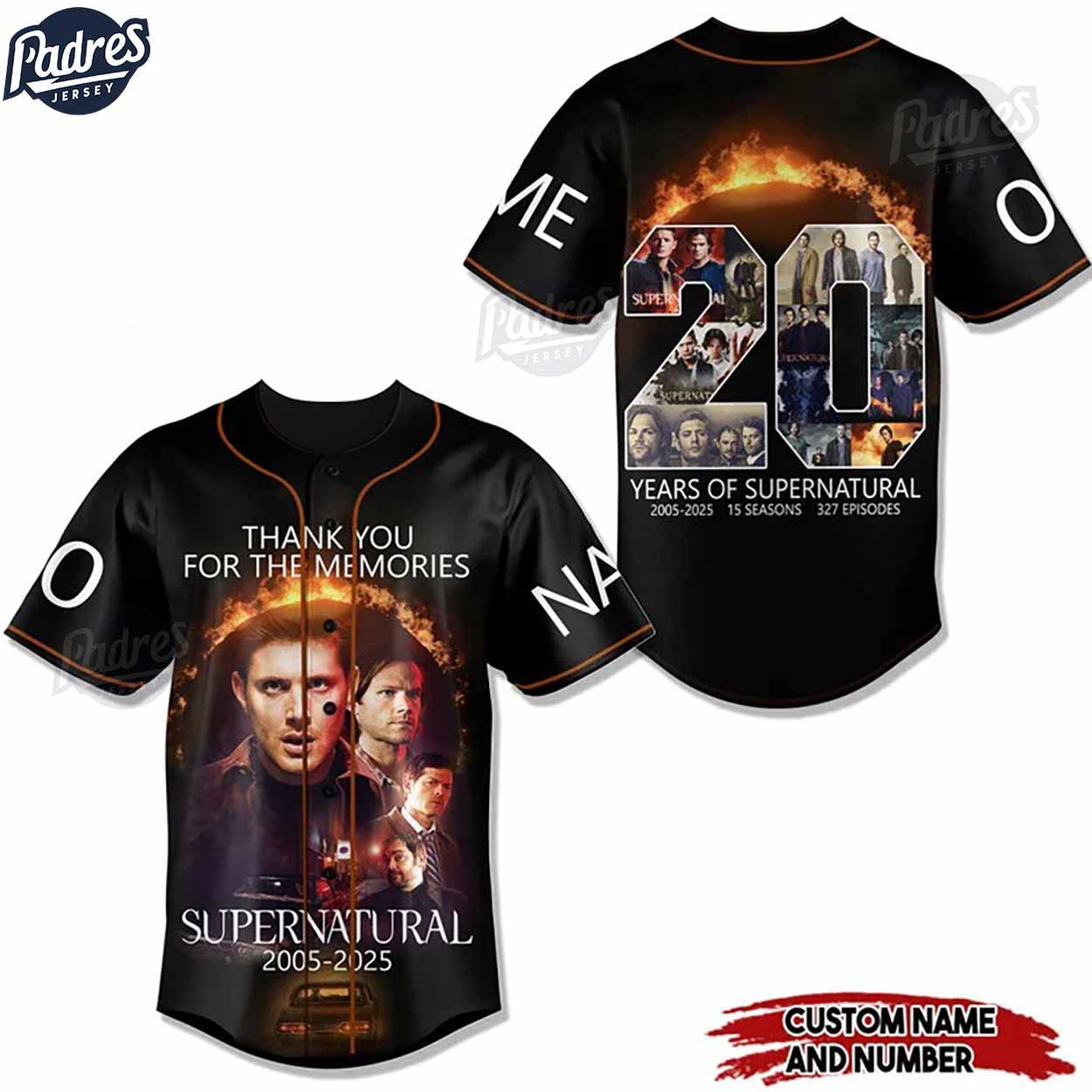 Custom Supernatural 2005-2025 Thank You For The Memories Baseball Jersey - Padres Jersey Oasis: Elevate Your Baseball Style Game