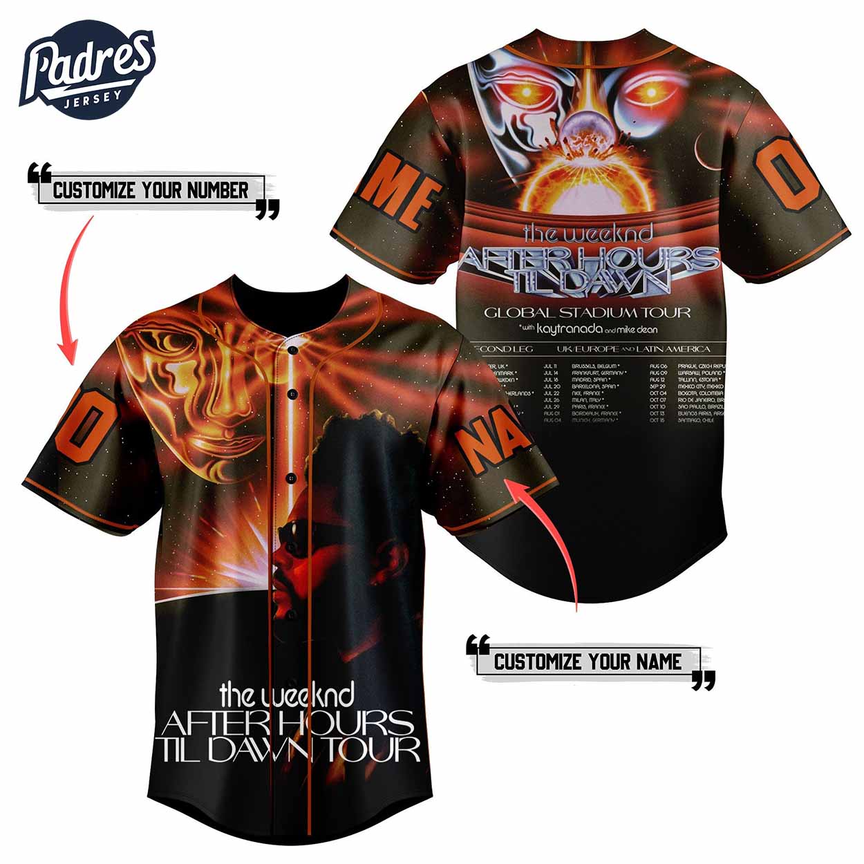 Custom The Weeknd Tour Baseball Jersey Style - Padres Jersey Oasis: Elevate Your Baseball Style Game