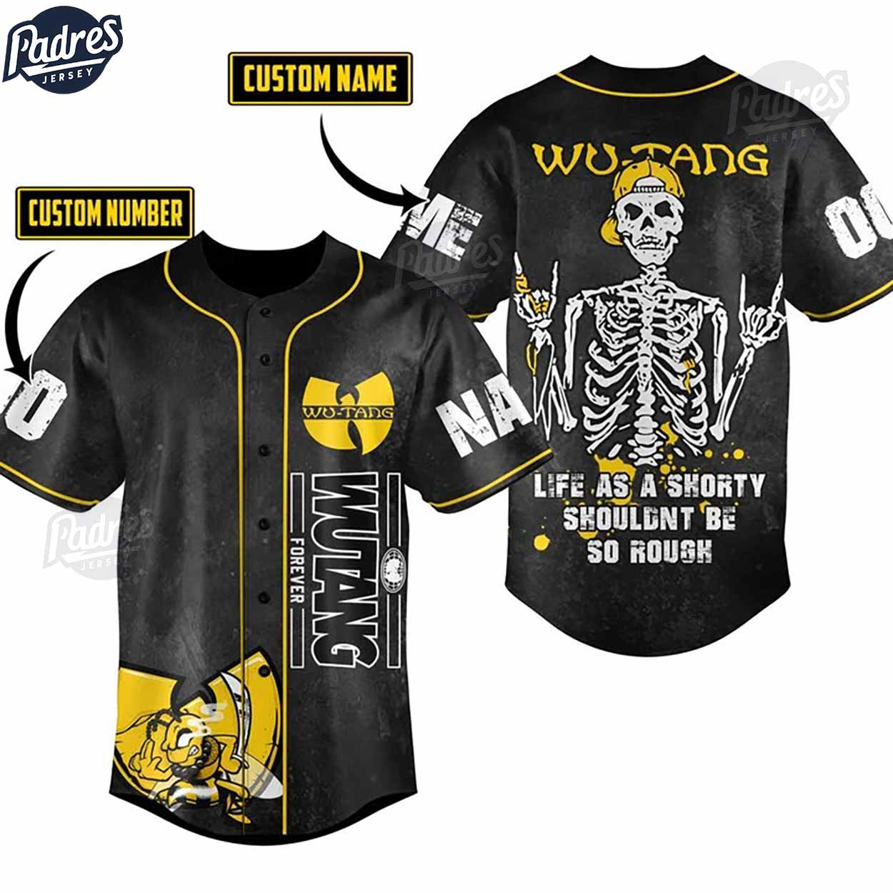 Custom Wu-Tang Clan Life As A Shorty Shouldn’t Be So Rough Baseball Jersey - Padres Jersey Oasis: Elevate Your Baseball Style Game