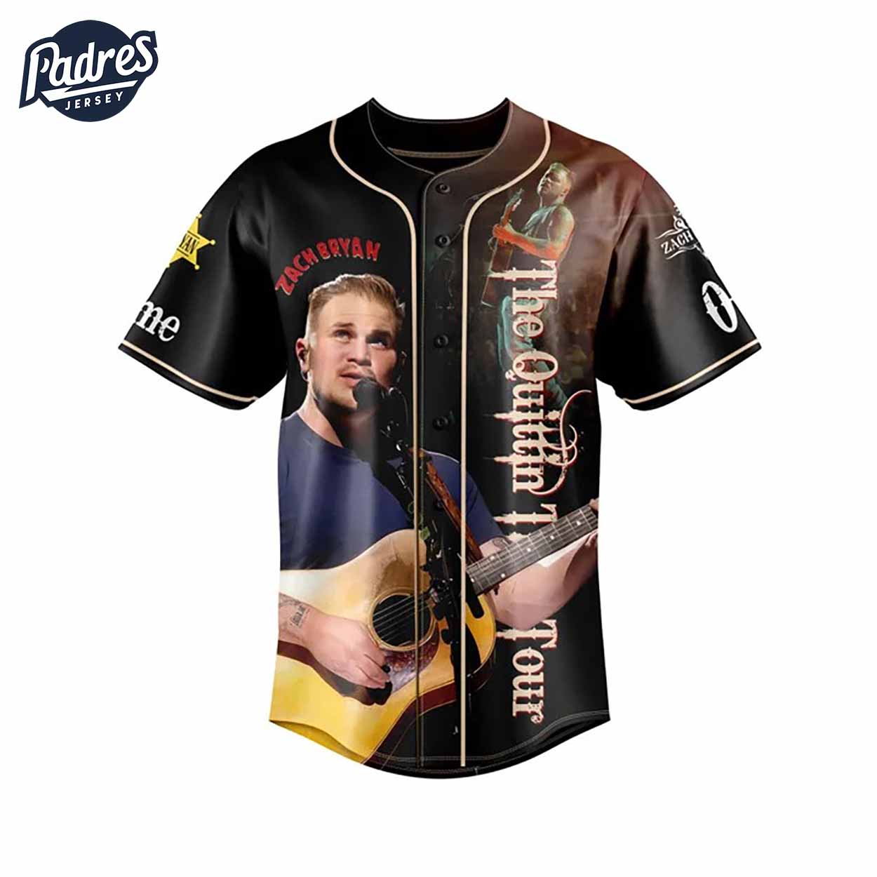 Custom Zach Bryan The Quittin Time Tour 2024 Baseball Jersey - Padres Jersey Oasis: Elevate Your Baseball Style Game